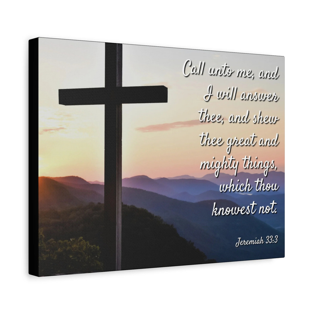 Scripture Canvas Mighty Things Jeremiah 33:3 Christian Wall Art Bible Verse